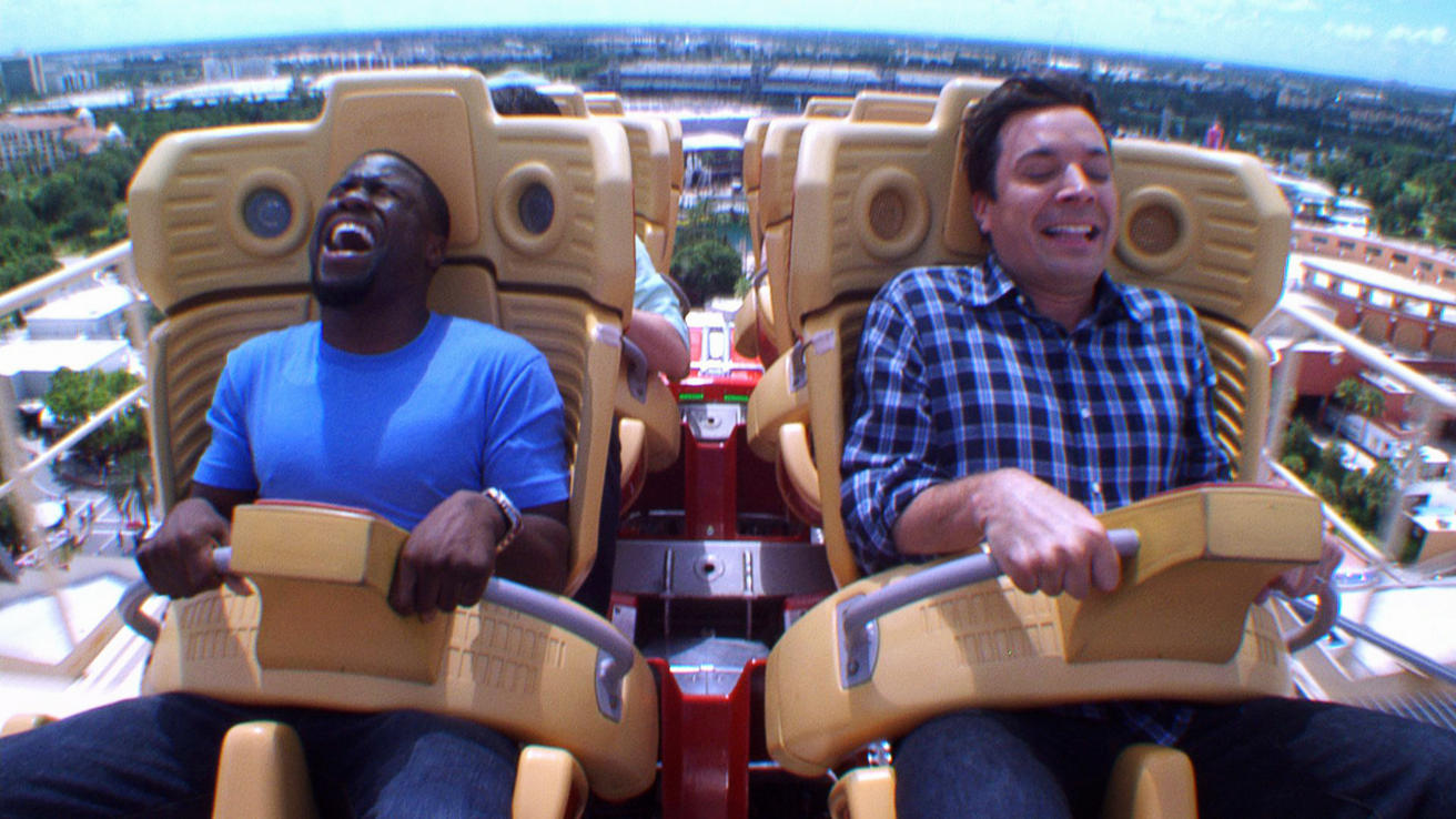 Jimmy and Kevin Hart Ride a Roller Coaster
