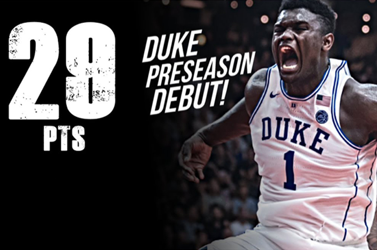 Zion Williamson’s Preseason Debut (Duke vs Ryerson)